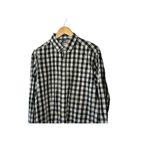 Heritage Collection by Bass Slim Fit Black Check Print Button-Up Shirt Men's XL - Picture 6 of 7